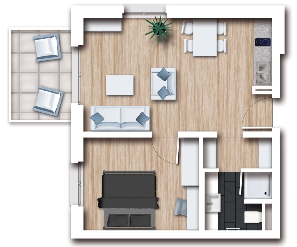 Grundriss Comfort Apartment Aparthotel