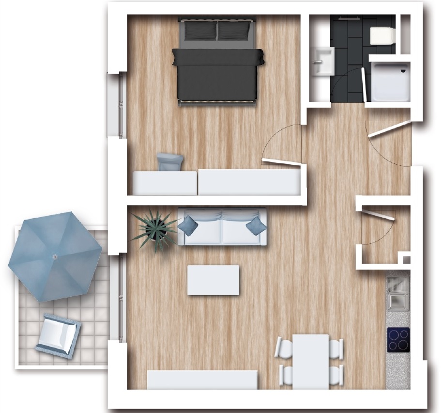 Grundriss Premium Apartment Aparthotel Parkallee 